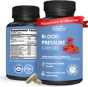 Blutdruckunterstützungsergänzung – Natürliches Hawthorn, Hibiscus, Knoblauch & Olivenblatt – Herzgesundheit & Zirkulationsunterstützung – B12, B6 – Vegan, Non-GMO – 90 Caps (3-Monats-Versorgung)