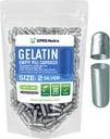 XPRS Nutra Größe 2 Leere Kapseln - 100 Count Leere Gelatine Kapseln - Pillen DIY Kapsel Füllung - Pure Bovine Pille Gel Kapseln für Do-It-Yourself Ergänzungen (Silber)