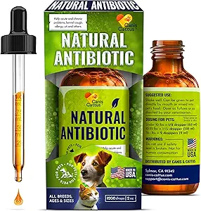 Canis&Cattus Natural Antibiotic for Dogs & Cats – Liquid Pets Antibiotic – Unterstützt Immunität, Reduziert Entzündungen, kontrolliert Parasiten und steigert Urinärgesundheit – 2 Unze