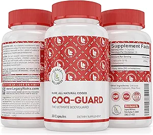 Vermächtnis Wellness CoQ-GUARD CoQ10 200mg - Natürliche hohe Potenz CoQ10 Ergänzung für Energie, Herz, Antioxidans & Cellular Support - Hohe Potenz Co Q 10 Ubiquinone für Gesamt Wellness - Non-GMO 30 Caps