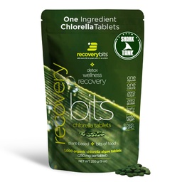 RECOVERYbits - Organische Chlorella Tabletten - Pflanzenbasierte Algae Superfood - Chlorophyll - Cracked Cell Wall - Energie - Immunsystem - Detox - Keto - Vegan - Non-GMO - Große Tasche - 1000 Tabletten