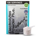 PowerVitamin Unflavored Electrolytes Pulver Kein Zucker für tägliche Energie - Keto Elektrolyte - Hydration Pulver mit 1000mg Kalium, 120mg Calcium, Magnesium, No Stevia, 100 Portionen