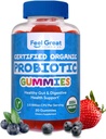 Feel Great USDA Probiotic Gummies for Adults and Kids - 2.5 Billion CFU (30 Day) | Immune Support and Digestive Health | Clinically Studied DE111 - Bacillus subtilis