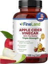 FineLand Apple Cider Essig Kapseln mit The Mother & Probiotics – 120 Veggie Kapseln – 1600mg Eq. per seving – Digestive, Detox & Gut Health Support – Non-GMO, 100% Vegan Made in USA