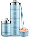 Mossime Metall Pille Organizer Wöchentlich, stapelbare wasserdichte Reise Pille Box, große Aluminiumlegierung Pille Case Container, BPA Kostenlose 7 Tage tägliche Medizin Organizer für Vitamin, Fischöl, Supplement