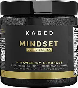 Kaged Nootropic Mindset Elite, Fokus und Produktivitätsergänzung, Organische Koffein, unterstützt Arbeitsspeicher, Fokus, Energie und Stimmung*, Erdbeeren-Lemonade - 30 Servierungen