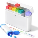Daviky Pill Organizer 2 Mal am Tag - Große Kapazität Wöchentlich AM Pille Box mit Herz-Latch, 7 Tage Reise Pille Fall, niedliche Medizin Organizer für Medikamente, Vitamine, Ergänzungen