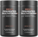 Codeage Men’s Daily Multivitamin – 25+ essentielle Vitamine & Minerals, Bio Ganze Lebensmittel, Probiotika, Omega-3, Zink, Vitamine A, B, C, D, E & K, 2 Pack