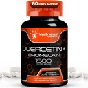 Quercetin mit Bromelain-Ergänzung - 1500mg - Immununterstützung und Herzgesundheit Kapseln für Männer und Frauen, Quercetin-Ergänzungen hilft Gemeinsames und gesundes Atmungssystem - 120 Zähler
