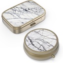 Pille Case Pille Box mit Spiegel Retro kleine Pille Fall für Geldbörse oder Tasche Bronze Pille Box oder Vitamine, Fischöl, Ergänzungen, Pille Enthalten Reise-Geschenk(2PCS)