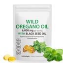 Öl von Oregano Softgels - Wild Oregano Öl 6.000mg mit schwarzem Samenöl 200mg Kapseln, 120 Zähler, Potent Carvacrol & Thymoquinone, Non-GMO, Dairy Free, Glutenfrei