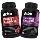 Kidney Cleanse Detox & Activated Charcoal - Natürliche Cranberry & Uva Ursi-Extrakt zur Unterstützung von Nieren, Blasen und Harnwege Gesundheit - Kokosnuss-Kohle Pillen für Stomach Gas & Bloating Unterstützung