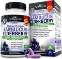 BioSchwartz Elderberry Capsules 60 Compte + Probiotique 40 Million CFU 60 Compte Bundle