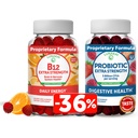 Lunakai Vitamin B12 und Probiotic Gummies Bundle - 3000 mcg Gummy für Erwachsene Energieunterstützung und Knochengesundheit - 5 Billion CFUs pro Servierung für Verdauungsgut Gesundheit mit Vitamin C für Frauen und Männer