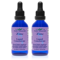 Eidon Ionic Minerals Liquid Zink Konzentrat - Ionic Zinksulfat Ergänzung Tropfen für Männer, Frauen, & Kinder, Unterstützung Immunsystem, Haar und Haut, Leber und Nierengesundheit - 2 oz, 2 Pack
