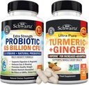 Organic Turmeric Curcumin und Ginger Supplement (1 Monat Versorgung) Plus 65 Billion CFU Daily Probiotic Supplement (1 Monat Versorgung)
