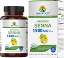 Brieofood Organic Senna 1500mg, 45 Servierungen, Vegetarisch, Glutenfrei, 90 vegetarische Tabletten