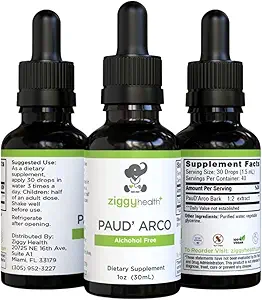 PAU D’arco Extract - Bio-Flüssig-Tinkturtropfen - Alkoholfrei - für Immununterstützung & Gut Gesundheit, Kräuterergänzung Tropfen, Vegan, 1oz von Ziggy Health