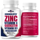 Zink Quercetin 500mg mit Vitamin D und C Antioxidantien unterstützen hohe Potenz Quercetin Zink-Ergänzung für Männer und Frauen - Gluten, Soja, & Dairy Free - 60 Count (Pack mit 1)