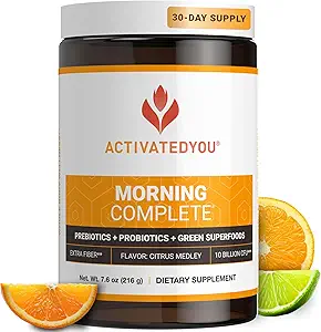 ACTIVATEDYOU Morning Complete Daily Wellness Greens Superfood Drink Mix für Gut Health w/Prebiotics, Probiotics, Antioxidantien, Green Superfoods, 10 Billion CFUs (3 Pack, Citrus Medley)