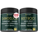 Bundle 6in1 Dandelion Supplement & 6in1 Rübenwurzelkapseln - Unterstützung Verdauungs-, Immun- und Herzgesundheit