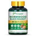 10 in 1 Wormwood Capsules - 90 Kapseln Ergänzung, Schwarz Walnuss Hulls, Tücher, Schwarzer Pfeffer, Kurkuma Wurzel, Pfefferminz Blatt, Unterstützt Schnitt Gesundheit & Verdauungswaage