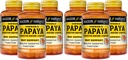 MASON NATURAL Papaya Verdauungsenzym-Komplex - Gesunde Verdauungsfunktion, fördert Nährstoffaufnahme, Peach Flavor, 100 Chewables (Pack mit 6)