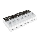 EZY DOSE Weekly (7-Day) Tägliche AM/PM Pille Case, Medizin Planner, Vitamin Organizer, Ergänzungsbehälter, Kleine Pop-out-Komponenten, für Reisen, 2 Mal pro Tag, Schwarz und Klare Deckel