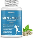 Multivitamin für Männer mit 38 Schlüsselnährstoffen, B-Komplex, D3, A, C, Zink, Magnesium, Calcium, asiatische Ginseng, Ashwagandha, Kurkuma für Knochen, Muskel, Immunität | 60 Vegan Kapseln | 1 Monat Versorgung