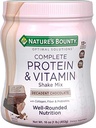 Komplettes Protein & Vitamin Shake Mix von Nature's Bounty Optimal Solutions, Enthält Vitamin C für Immungesundheit, Decadent Chocolate Flavor, 1 lb