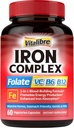 Eisen Complex Supplement 60 Kapseln & 6 in 1 Magnesium Complex Supplement 120 Kapseln, Non-GMO, Glutenfrei