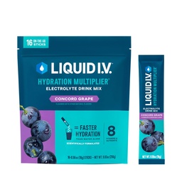 Liquid I.V.® Hydration Multiplier - Concord Grape | Elektrolytpulver-Getränkmischung | 1 Packung (16 Servierungen)