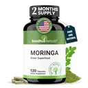 Pure Moringa Kapseln für Damen und Herren | 120 Count Green Antioxidant Natürliche Superfood | Maringa Oleifera Ergänzung | Unterstützt Immune, Haut und Gut Gesundheit