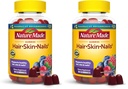 Nature Made Hair Skin and Nails mit Biotin 2500 mcg, Nahrungsergänzung für gesundes Haar, Haut und Nägel Unterstützung, 90 Gummi, 45 Tage Versorgung (Pack von 2)