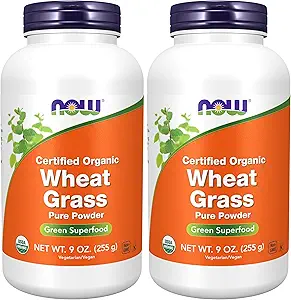 NOW Integratori, Certificato Organico e Non OGM, Polvere di erba di grano, Superfood verde, 9-Ounce (Pack of 2)