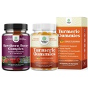 Bundle of Extra Strength Hawthorn Berry Capsules - Herzgesundheitsergänzung und Kurkumin Immununterstützung Gummie - Immun Booster Turmeric Gummies für Gelenkunterstützung und Fortgeschrittene Hautpflege