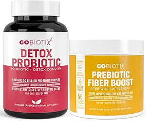 GOBIOTIX Detox & Fiber Supplement Bundle - Prebiotic Fiber Powder & Detox Support - Fördert Verdauungsgesundheit, Gutreinigung und Regularität - Keto, Vegan, Glutenfrei