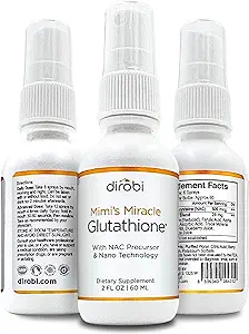Mimi's Miracle Glutathione Spray, Sublingual Antioxidant, Reduzierte Glutathione Ergänzung mit Ascorbinsäure, Blueberry & Pomegranate Extrakte, Spray Dosierung für Erwachsene & Kinder, 2 Unzen