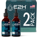 E2H Liver Support Supplement mit Milchdistel - Lebergesundheit Formel - Artichoke Extract, Dandelion Root, Chanca Piedra, und mehr - Absorbierende Flüssigformel (2 Flaschen)