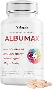Albumin-Ergänzung mit Vitamin B-Komplex, Aminosäuren, Egg White & Whey Protein Powder - Energy, Stamina, Immune, Wellness-Unterstützung - 120 Tabletten, Non-GMO, Gluten-Free