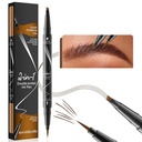 9706 2-in-1 Double-Ended Liquid Eyebrow Pen, 4 Spitze Head& 1 Spitze Ultra Fine Eyebrow Pen, einfach zeichnen Realistische Augenbrauen, 4 Farbe, wasserdicht (2#Dark Brown)