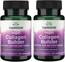 Swanson Vegan Collagen Builder - Mit Dermaval - Haar, Haut, Nagelgesundheit - 60 Veg Caps (2 Pack)