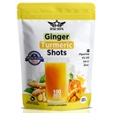 Ginger Turmeric Supplements mit Piperin, Vitamin C, Vitamin D3 & Zink | Turmeric Ginger Shots für Gelenk, Herz, Gehirn, Gut & Haut Gesundheit | 100 Servierungen | Ayurvedic | Pulver