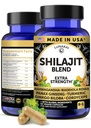 Lunakai USA Made Pure Shilajit Capsules mit Ashwagandha, Rhodiola & Cordyceps - Extra Strength Shilajit Extract für Männer & Frauen, 60ct