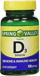 Spring Valley - Vitamine D-3 5000 UI, 100 softgels