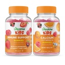 Lebendige Immununterstützung Kinder + Kalzium mit Vitamin D Kinder, Gummie Bundle - Große Verkostung, Vitamin-Ergänzung, Glutenfrei, GMO frei, Kaugummi