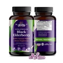 Schwarze Elderberry Kapseln | 180 Count | Sambucus Elderberry Vitamins, Non-GMO, Glutenfrei, Bio Elderberry Extrakt Sambucus Nigra
