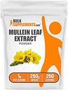 BulkSupplements.com Mullein Leaf Extract - Verbascum Thapsus, Mullein Supplement - Kräuterergänzung für Immununterstützung - Glutenfrei, 1g pro Servierung, 250g (8.8 oz) (Pack von 1)