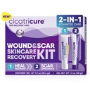 Cicatricure Skin Recovery Kit: Advanced Scar Gel & Open Wound Care Antibiotische Salbe, Reduziert Stretch-Marken, Chirurgische & Akne Narben, Süßigkeiten Schnitte & Burns, 1 Unze Jeder - für Erwachsene & Kinder