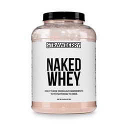 NAKED Strawberry Whey Protein - Alle natürlichen Gras Fed Whey Protein + Getrocknete Erdbeeren + Coconut Sugar- 5lb Bulk, GMO-frei, Sojafrei, Glutenfrei. Aid Muskelwachstum & Erholung - 61 Servierungen